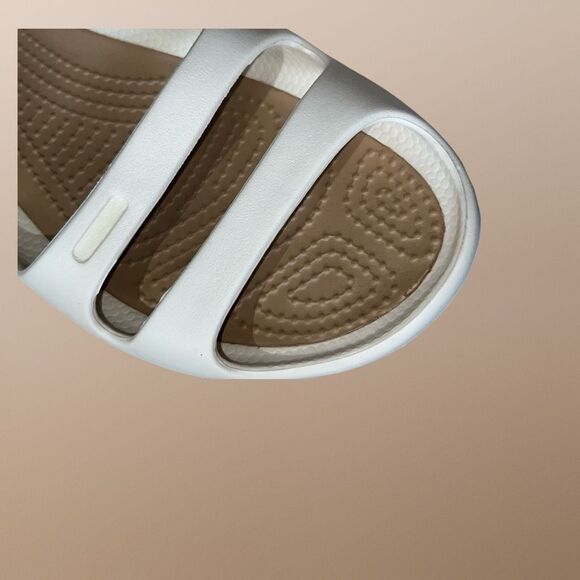 Crocs Espresso & Off White Cleo II Mary Jane’s Women's Sandal Size 10 - Picture 6 of 7